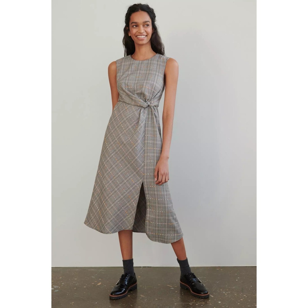 Maeve Anthropologie Reese Plaid Midi Dress Size 2 Preppy Academia Teacher